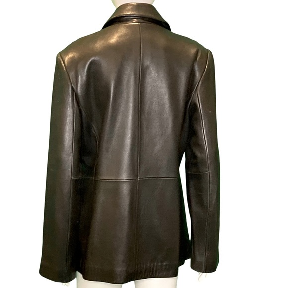 Vintage JLC Outerwear New York Black Leather Zip Front Jacket - Sz M - Picture 2 of 6